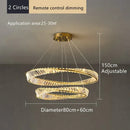 Modern gold triple ring decorbites crystal ceiling chandelier living room