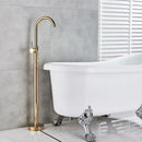 Modern gold tub sink faucet with handshower bathroom fixture