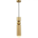 Modern gold tube pendant light kitchen bedside hanging lamp