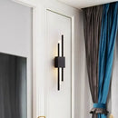 Modern gold tube wall sconce bedroom fabric diffuser light