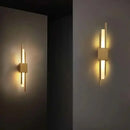 Modern gold tube wall sconce bedroom fabric diffuser light