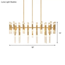 Modern gold tubular led island pendant dining room chandelier