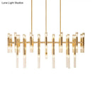 Modern gold tubular led island pendant dining room chandelier