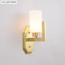 Modern gold tubular wall lamp living room glass fixture