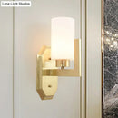 Modern gold tubular wall lamp living room glass fixture