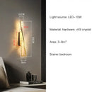 Modern gold twisted crystal wall sconce bedroom light