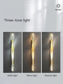 Modern gold twisted crystal wall sconce bedroom light