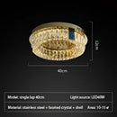 Modern gold two tier crystal led ceiling lamp for living room