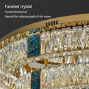 Modern gold two tier crystal led ceiling lamp for living room