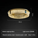 Modern gold two tier crystal led ceiling lamp for living room
