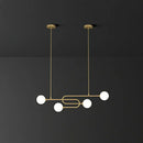 Modern gold u-shaped glass shade pendant light for dining room island