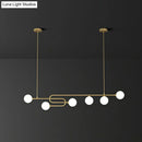 Modern gold u-shaped glass shade pendant light for dining room island