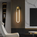 Modern gold u-shaped led wall lights – bedroom 3-color dimming sconce