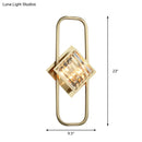 DecorBites™ Modern Gold Wall Lamp with Clear Crystal Blocks - Square Wall Lighting in a Rectangular Frame