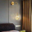Modern gold wall lamp with frosted glass shade bedroom sconce