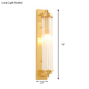 Modern gold wall light fixture with frosted glass for living room