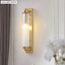Modern gold wall light fixture with frosted glass for living room