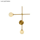 Modern gold wall mount lamp with closed glass for living room
