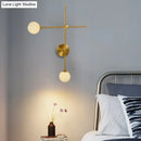 Modern gold wall mount lamp with closed glass for living room