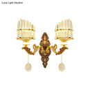 Modern gold wall mount light arc sconce with crystal for bedroom