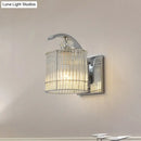 Modern gold wall mounted lamp with clear crystal shade bedroom sconce
