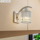 Modern gold wall mounted lamp with clear crystal shade bedroom sconce
