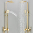 Modern gold wall mounted rain shower system kit bathroom 4-way mixer