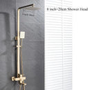 Modern gold wall mounted rain shower system kit bathroom 4-way mixer