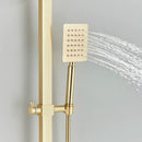 Modern gold wall mounted rain shower system kit bathroom 4-way mixer