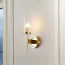 DecorBites™ Modern Gold Corner Wall-Mount Lamp with Clear Glass: Cylinder Sconce Lighting