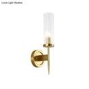DecorBites™ Modern Gold Corner Wall-Mount Lamp with Clear Glass: Cylinder Sconce Lighting