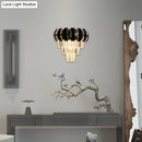DecorBites™ Modern Gold Wall Sconce with Clear Crystal Layered Bulbs - Corridor Lighting Fixture