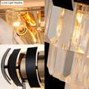 DecorBites™ Modern Gold Wall Sconce with Clear Crystal Layered Bulbs - Corridor Lighting Fixture