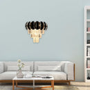 DecorBites™ Modern Gold Wall Sconce with Clear Crystal Layered Bulbs - Corridor Lighting Fixture