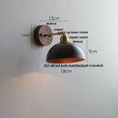 Modern gold walnut wall sconce with pull chain switch bedroom light