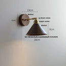 Modern gold walnut wall sconce with pull chain switch bedroom light