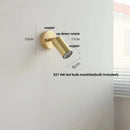 Modern gold walnut wall sconce with pull chain switch bedroom light