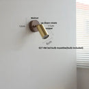 Modern gold walnut wall sconce with pull chain switch bedroom light