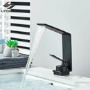 Modern gold waterfall basin faucet bathroom brushed metal tap