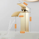 Modern gold waterfall basin faucet bathroom mixer tap