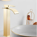 Modern gold waterfall basin faucet bathroom mixer tap