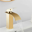 Modern gold waterfall basin faucet bathroom mixer tap
