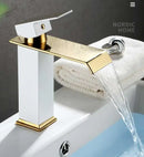 Modern gold waterfall basin faucet bathroom sink mixer tap