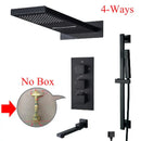 Modern gold waterfall shower faucet set bathroom wall mounted system