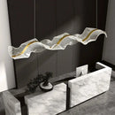 Modern gold wave design acrylic pendant light living room