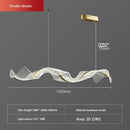 Modern gold wave design acrylic pendant light living room
