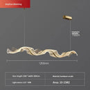 Modern gold wave design acrylic pendant light living room