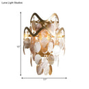 Modern gold wave sconce living room light with shell accent