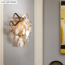 Modern gold wave sconce living room light with shell accent