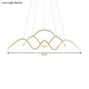 Modern gold wavy island lighting kitchen pendant light